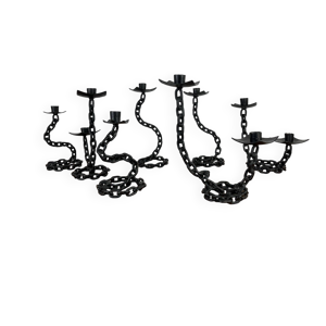 7 bougeoirs fer forgé