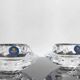 Pair of candlesticks "Hvidovre" in crystal - Royal Copenhagen