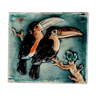 Ceramic wall plate with karlsruher toucans