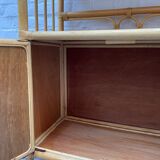 Rattan and wicker bamboo shelf