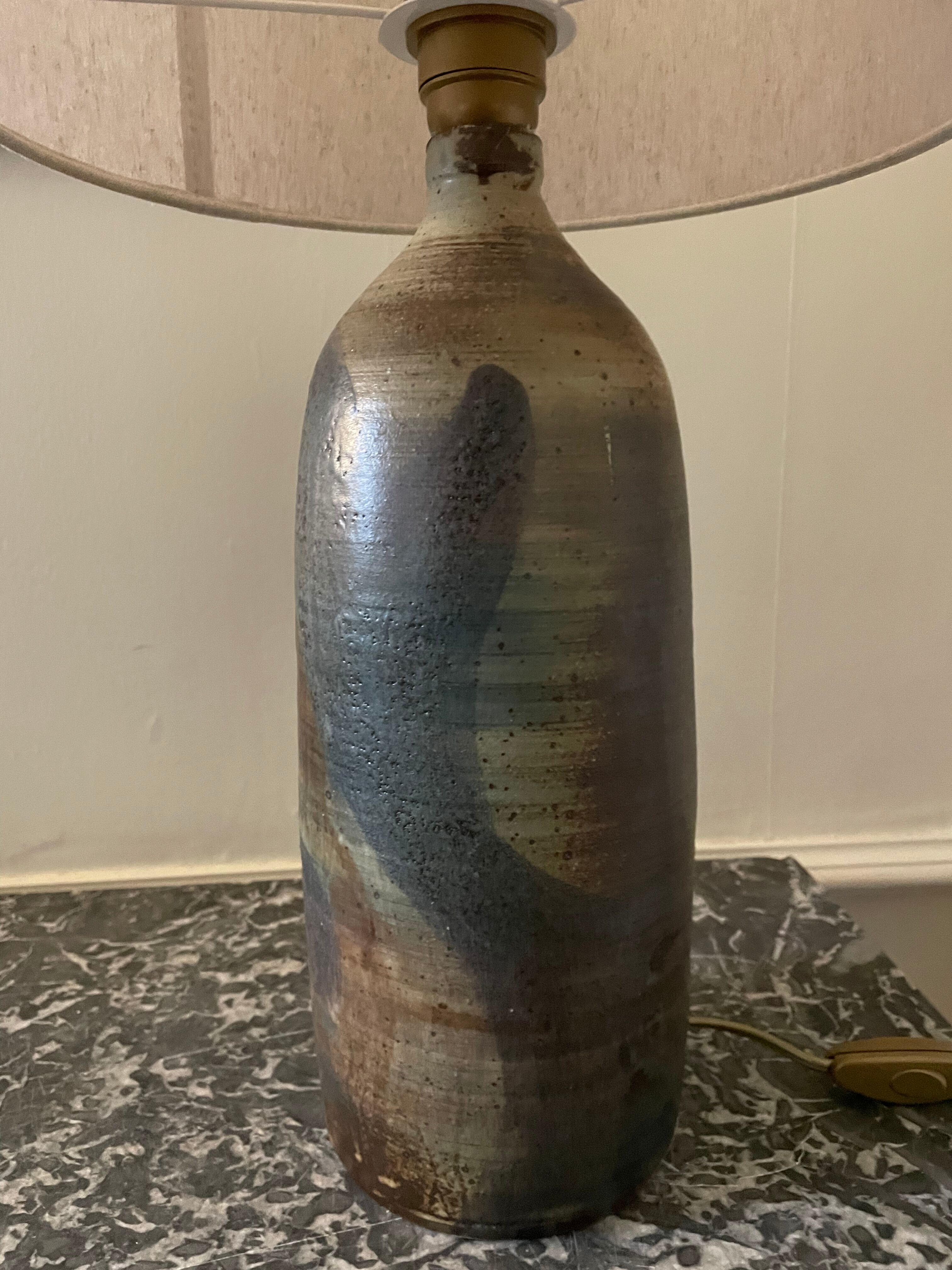 Lampe en grès vernissé