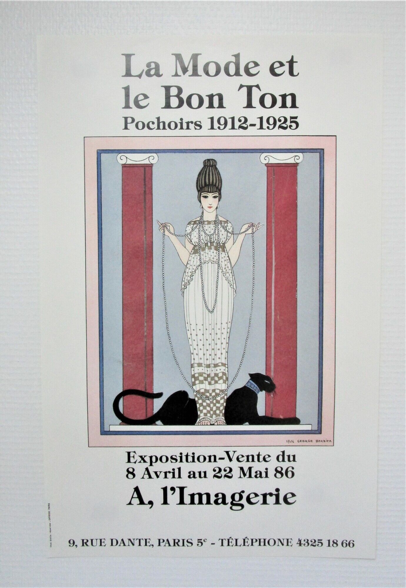 Original poster exhibition fashion and good tone stencils Paris 1986