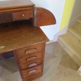 Retro-Desk / counter-American cylinder-mesh oak-1920s/40s