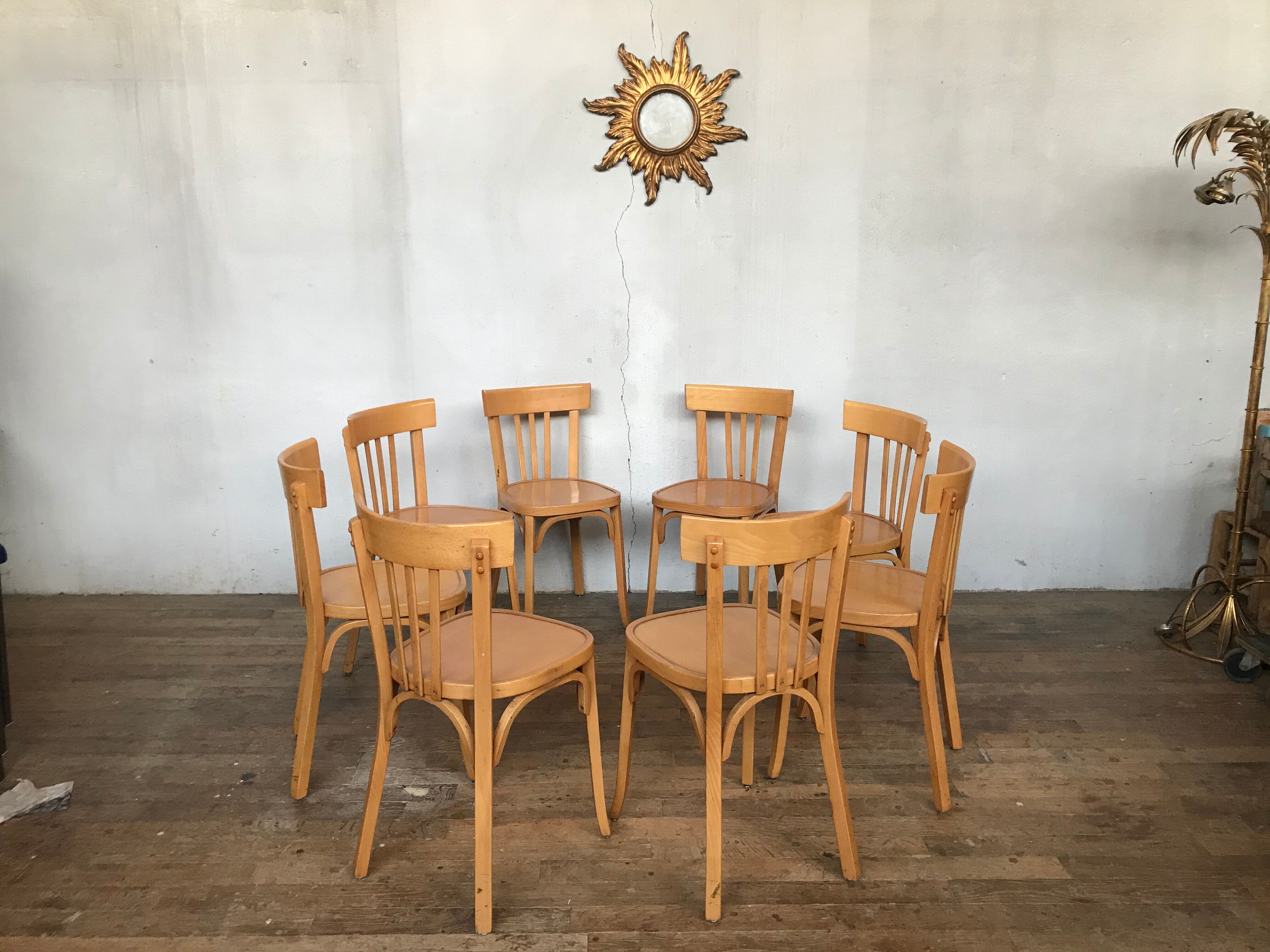 Series of 8 chairs Baumann vintage edition 1960