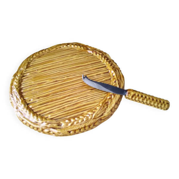 Plateau à fromage et son couteau assorti en céramique de Vallauris