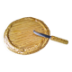 Cheese platter with matching knife in Vallauris ceramic