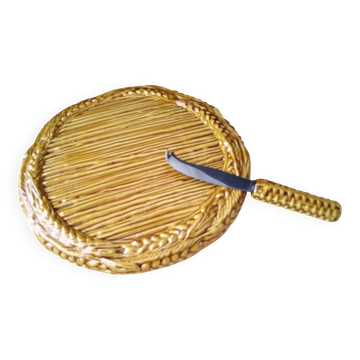 Plateau à fromage et son couteau assorti en céramique de Vallauris