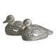 Silver plated duck shaped salt and pepper shakers