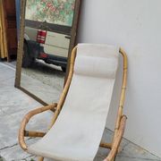 Vintage bamboo deck chair armchair 1950s Italy