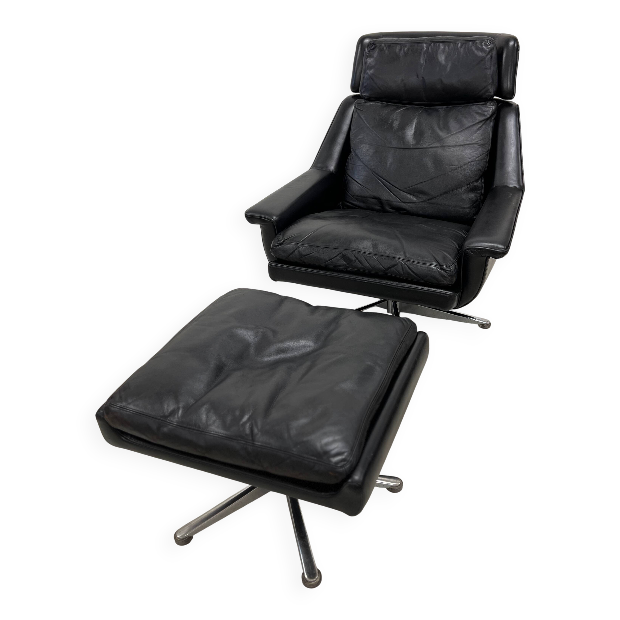 Danish Swivel Armchair Model 802 by Werner Langenfeld for Esa, 1970s