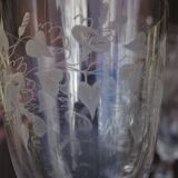 Set 11 Port Glasses White Wine Art Nouveau Crystal engraved Liseron