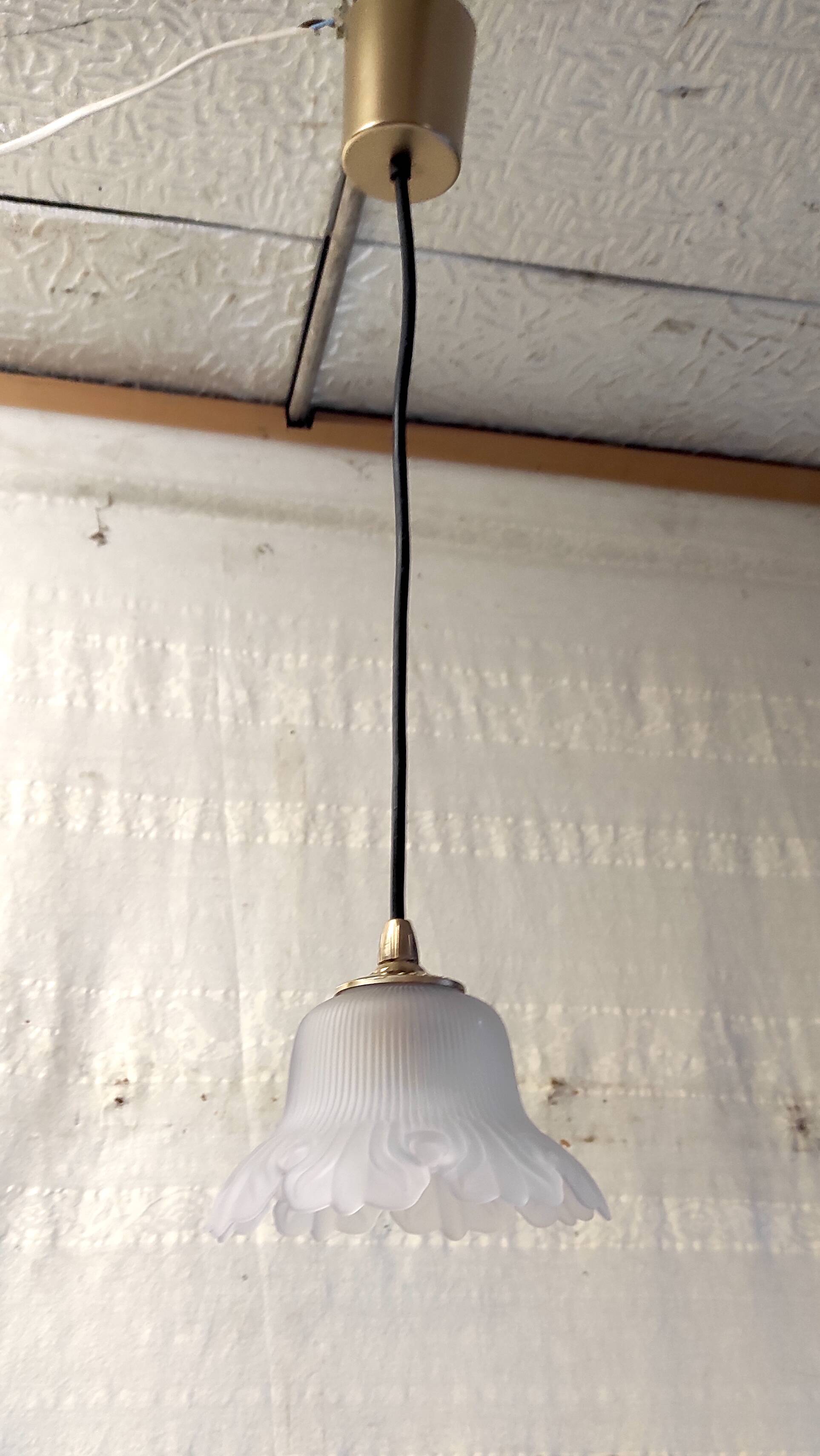 Art Deco style pressed glass portable lamp - mid-20th century