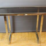 Chrome and gilded console by Romeo Riga around 1970
