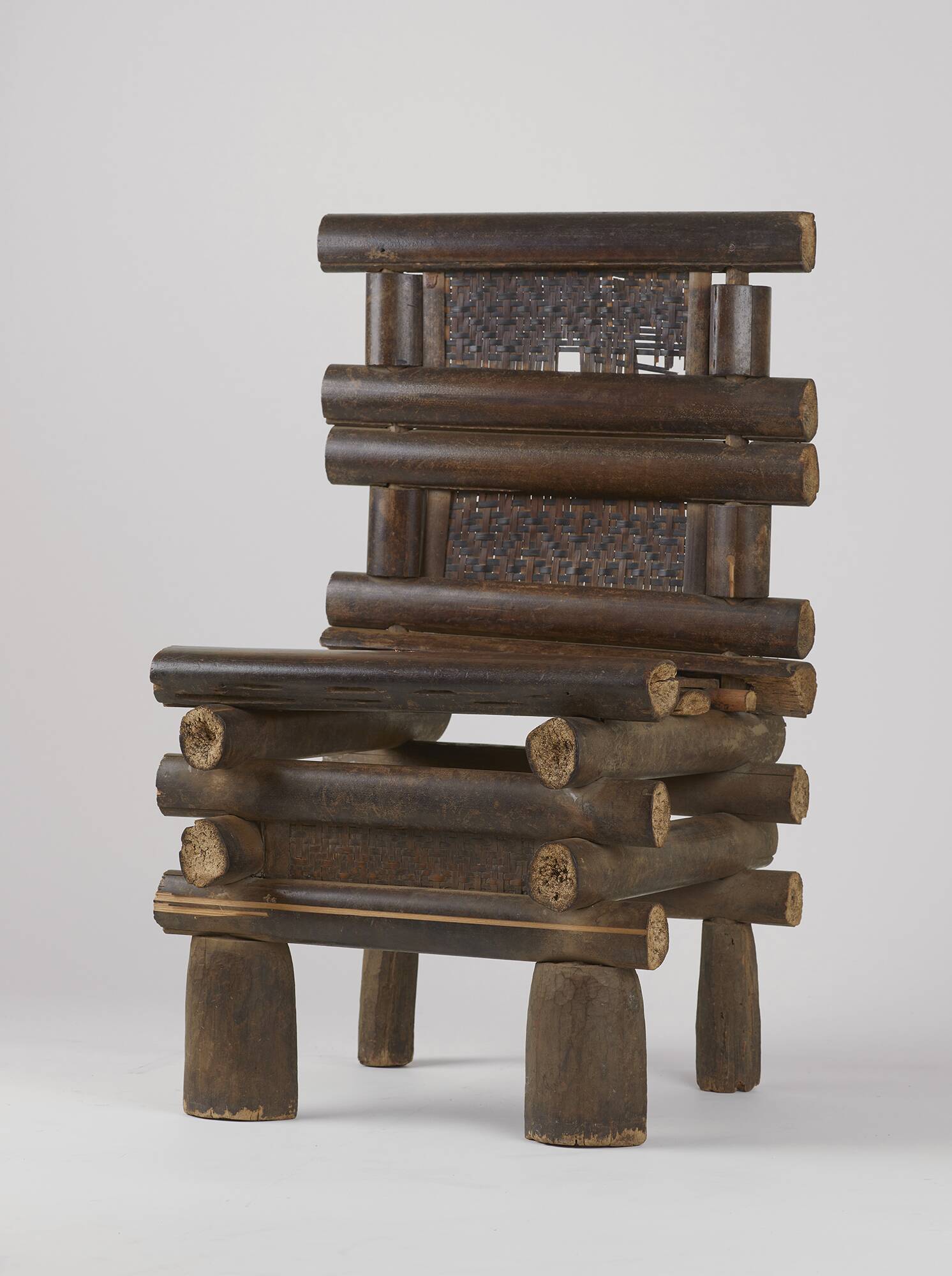 West African Bamileke bamboo handcrafted chair Circa 1950