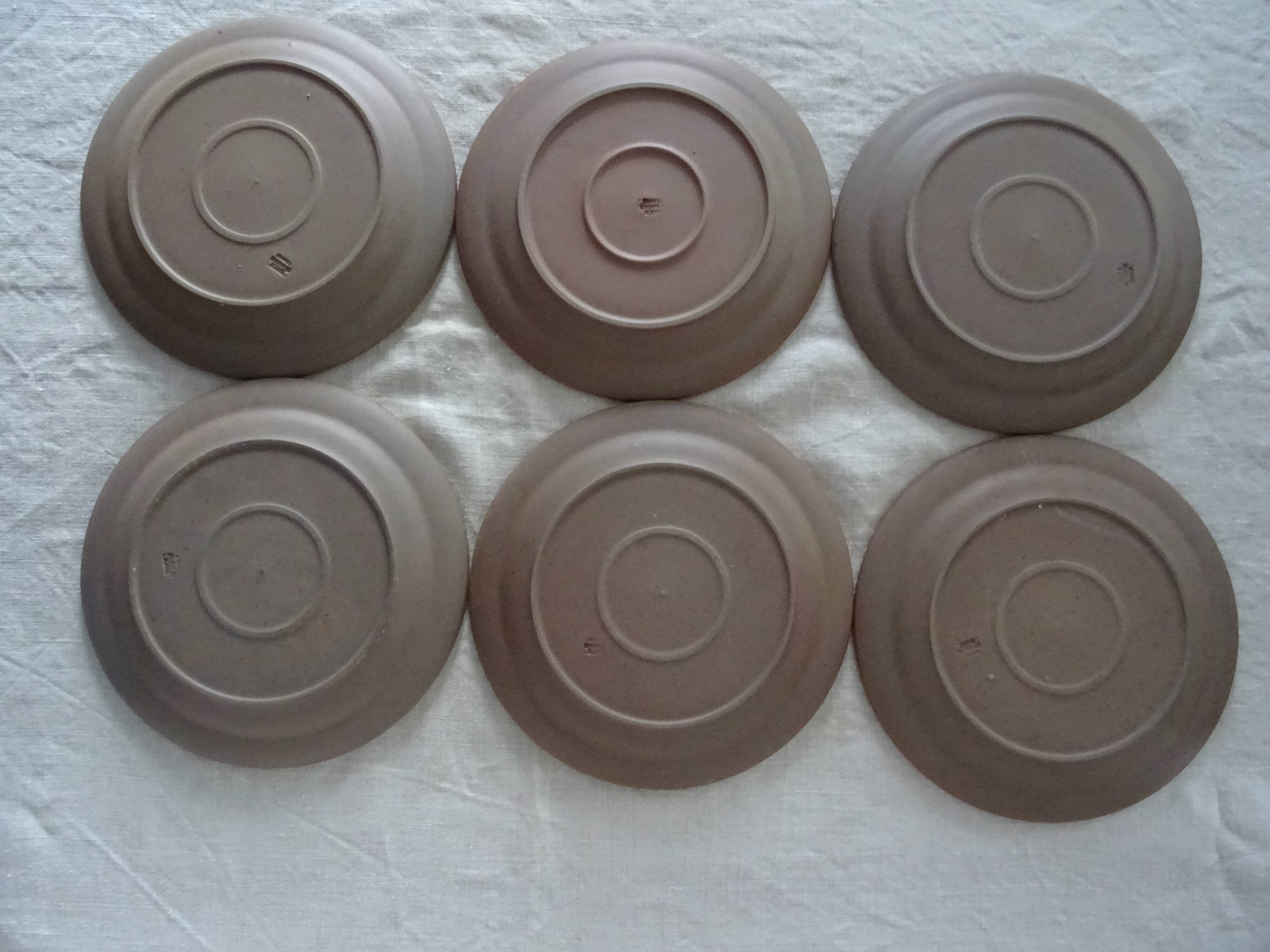 6 flat plates in sandstone from the marais france