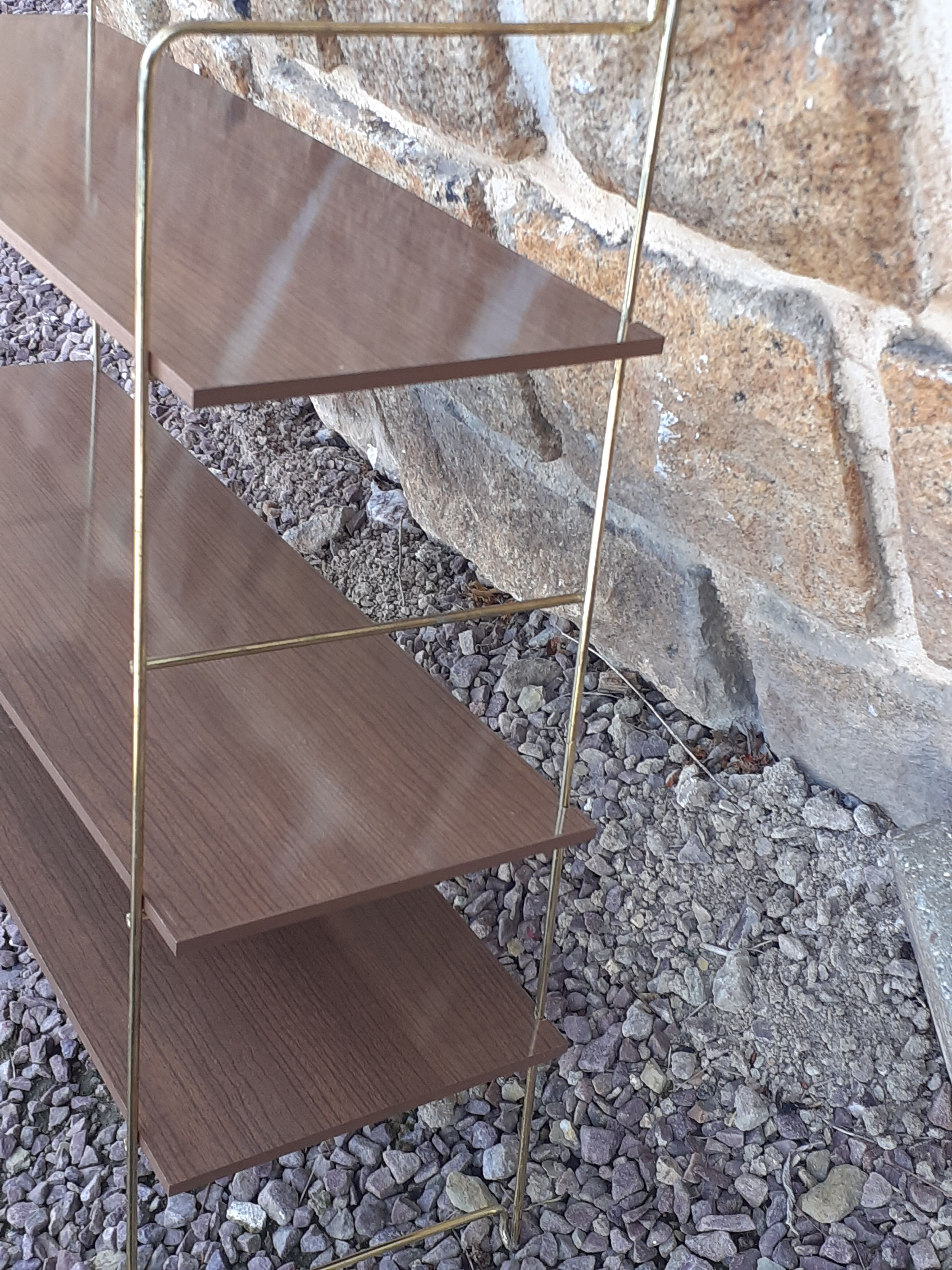 Wall floor wood and vintage gold metal xxeme