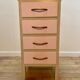 Beige and pale pink revamped 4-drawer bedside table