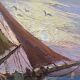 Tableau HSP "Mediterranean Sea" sailing boats in the port signed Dorges