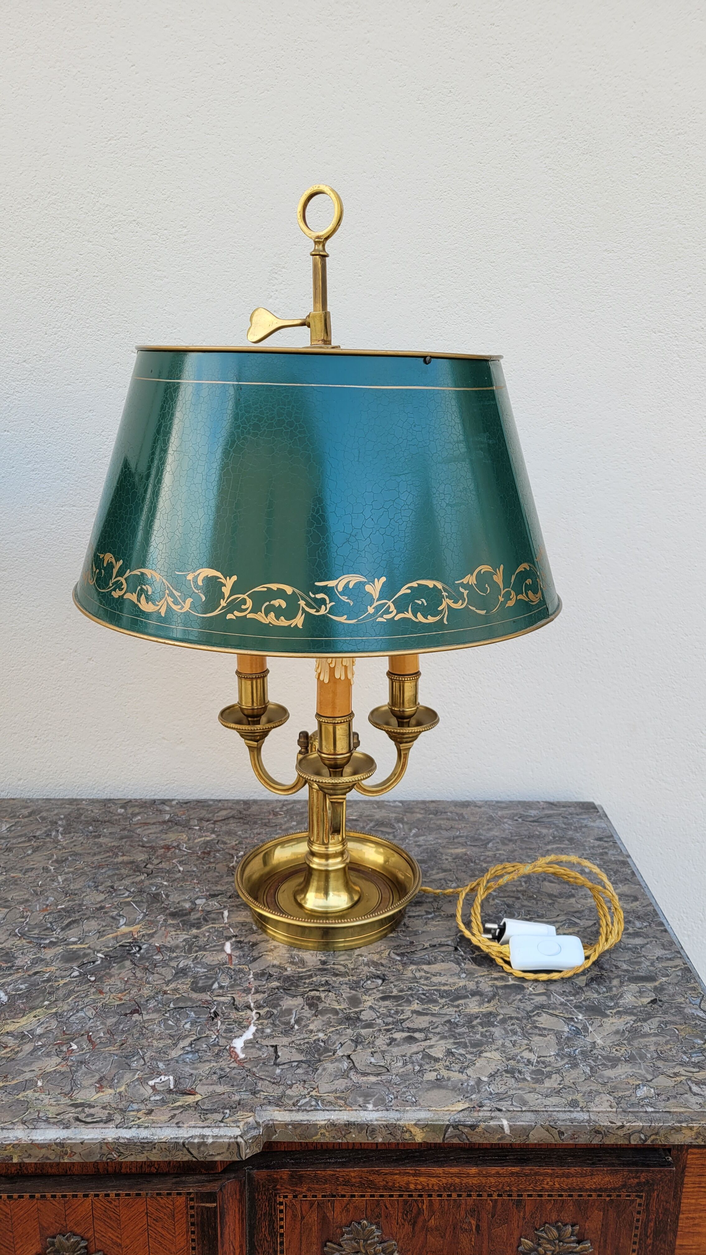 Empire style hot water bottle lamp in bronze