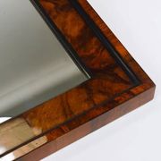 Square Biedermeier Antique 19th Century Walnut Wall Mirror, Vienna, 1850s