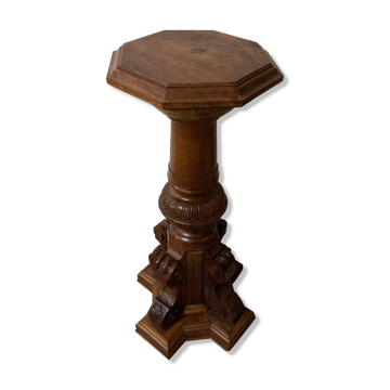 Colonne en noyer, travail de la fin du XIXème