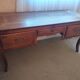 Large Louis XV mid-century desk in solid walnut.