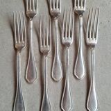 Set of 7 silver-plated dessert forks from Ravinet d'Enfert