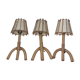 3 rattan sconces 50s