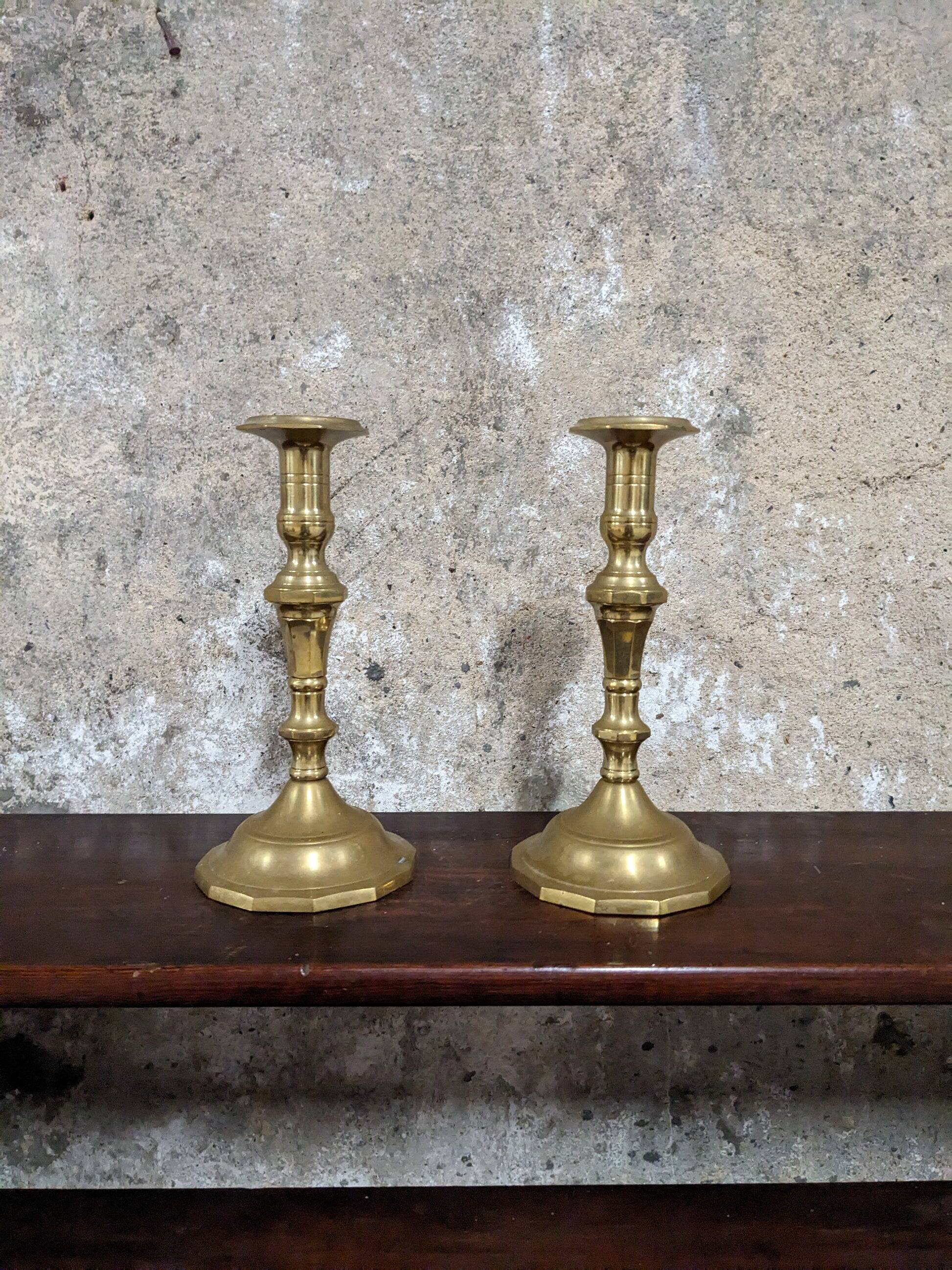Pair of brass candlesticks
