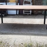 Industrial iron and wood table