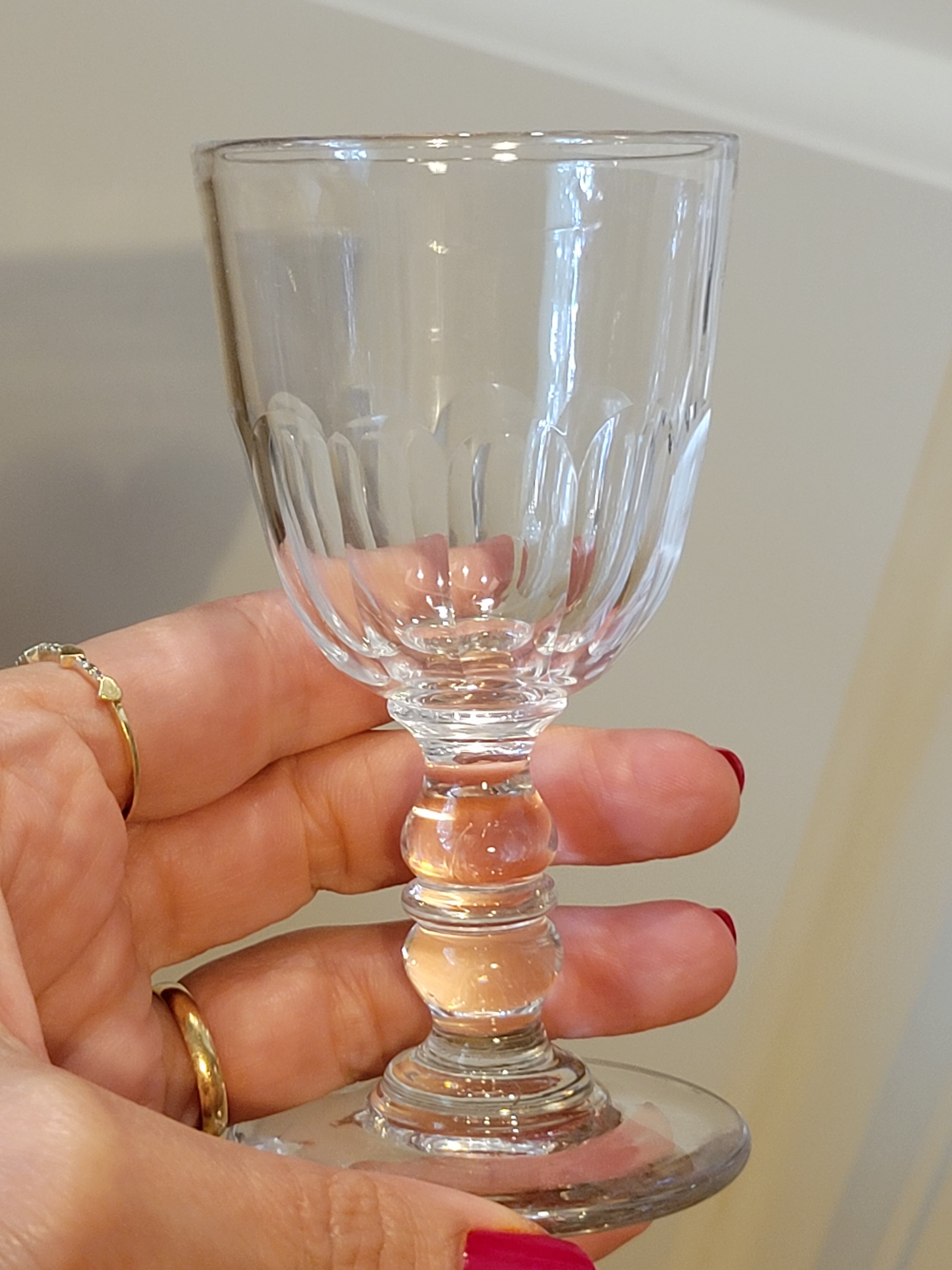 Baccarat model Clermont Côtes Plats Lot 6 Old Glasses A Vin Port Cristal