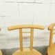 Set of 3 minimalist chairs in light wood, 1980s Italy