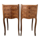 Lot de 2 tables de chevet en marqueterie vintage - style Louis XV