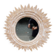 "Sun" mirror in carved wood and ceruse (70 cm)
