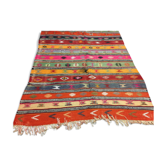 Colourful Vintage Turkish Kilim Kelim Rug 290x166 cm shabby chic wool boho Large