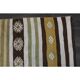 1970s Vintage Turkish Hand-Knotted Wool Cotton Green Runner Rug 139x323