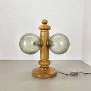 Large Organic Sculptural PINE Wooden Table Light by Temde Lights, Germany 1