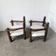 Pair of Dudouyt armchairs from the 1950s, oak.