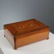 Antique travel box in walnut with mirror, Italy, 19th century
