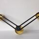 Vintage coat rack 3 heads yellow metal in the years 60-70