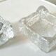 Lighter and ashtray in frosted glass Kalmar design 70s