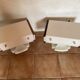 Pair of designer bedside tables – Gauthier, tulip base (clover)