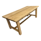 Renovated solid oak farmhouse table with 2 drawers