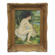French Naive Folk Art Painting with Nude Figure – ca. 1920