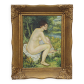 French Naive Folk Art Painting with Nude Figure – ca. 1920