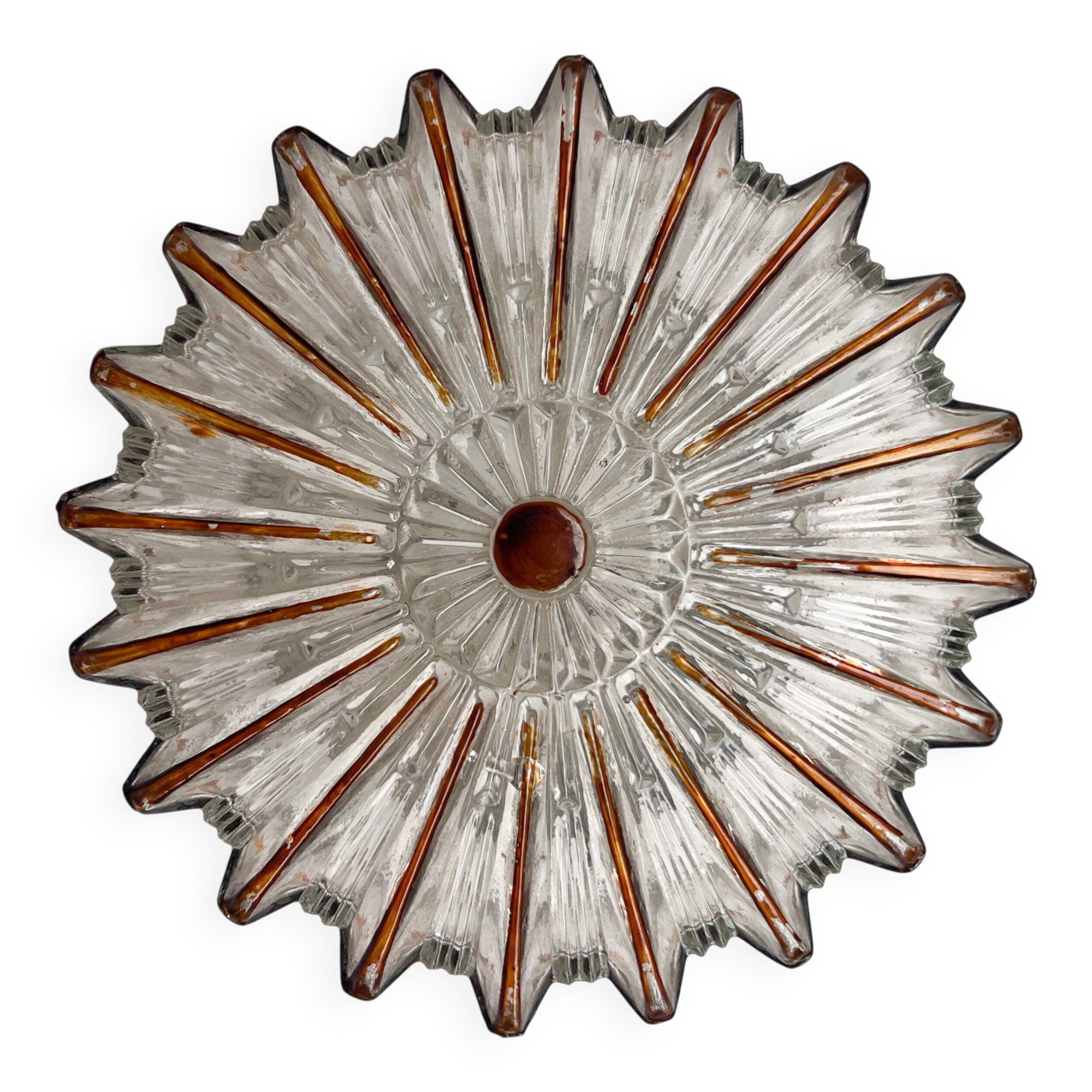 Herda glass wall lamp or ceiling lamp, 1970s