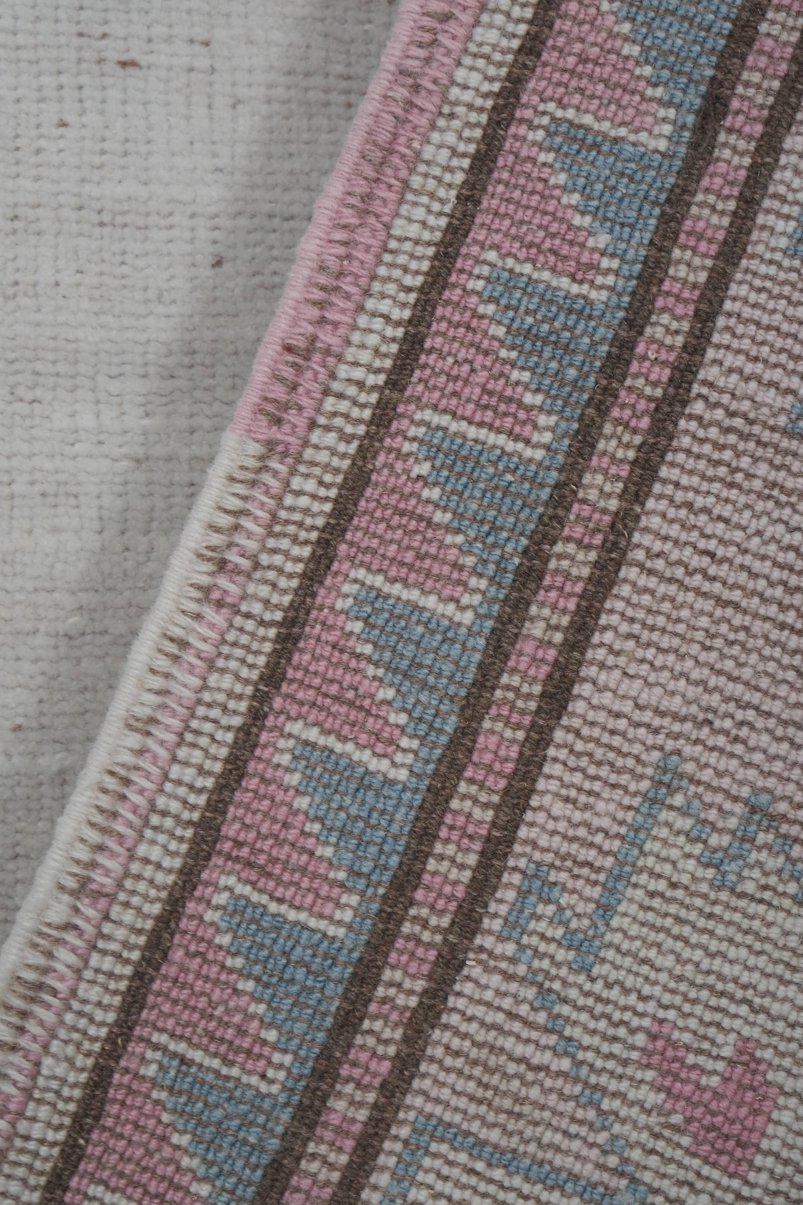 Decorative soft muted color turkish oushak rug, living room rug 5'11'' x 7'3''