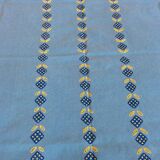 Nappe bleue ancienne broderie main