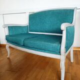 Old Louis Philippe bench / duck blue
