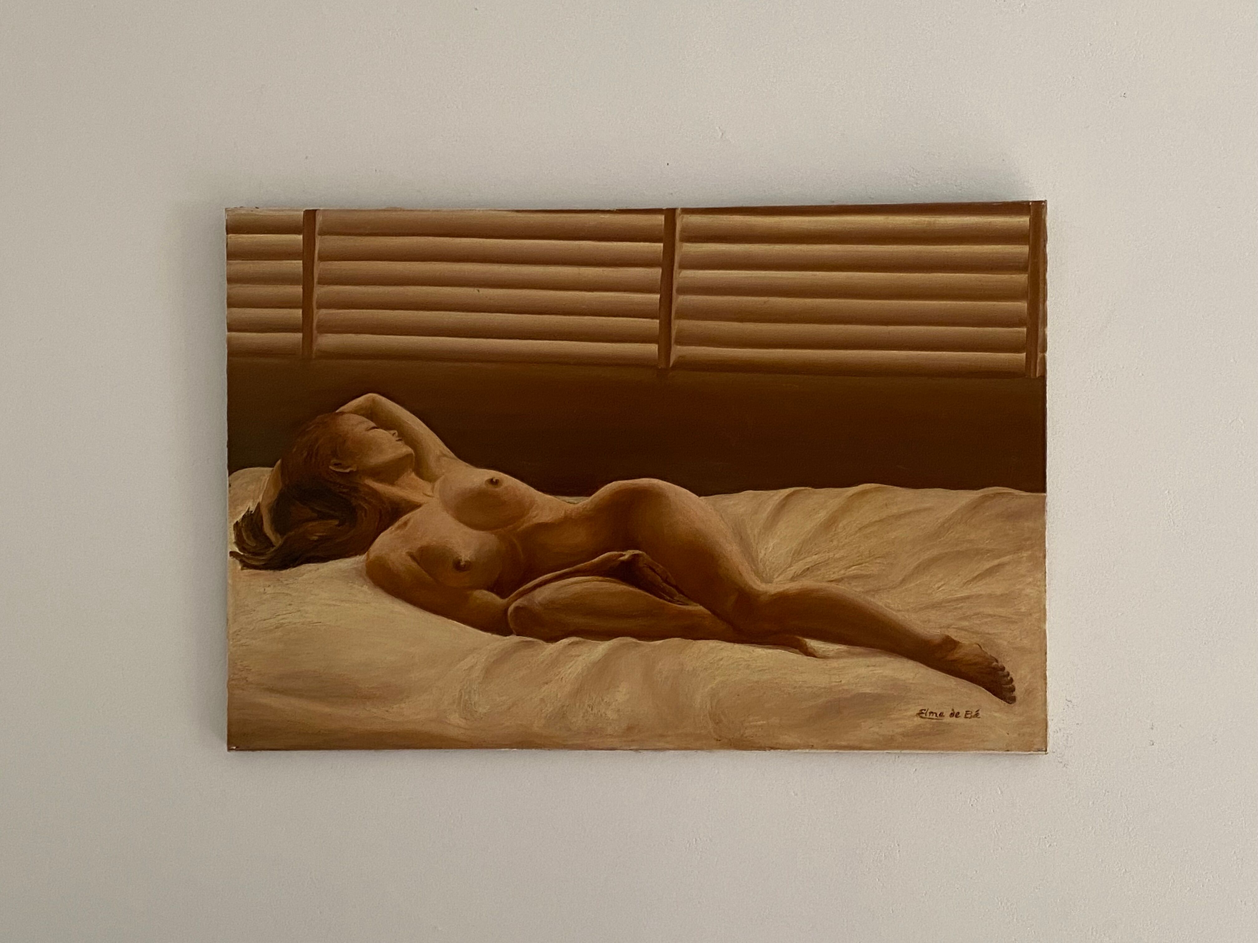 Oil on canvas, 1970, "Reclining Woman."  80x54